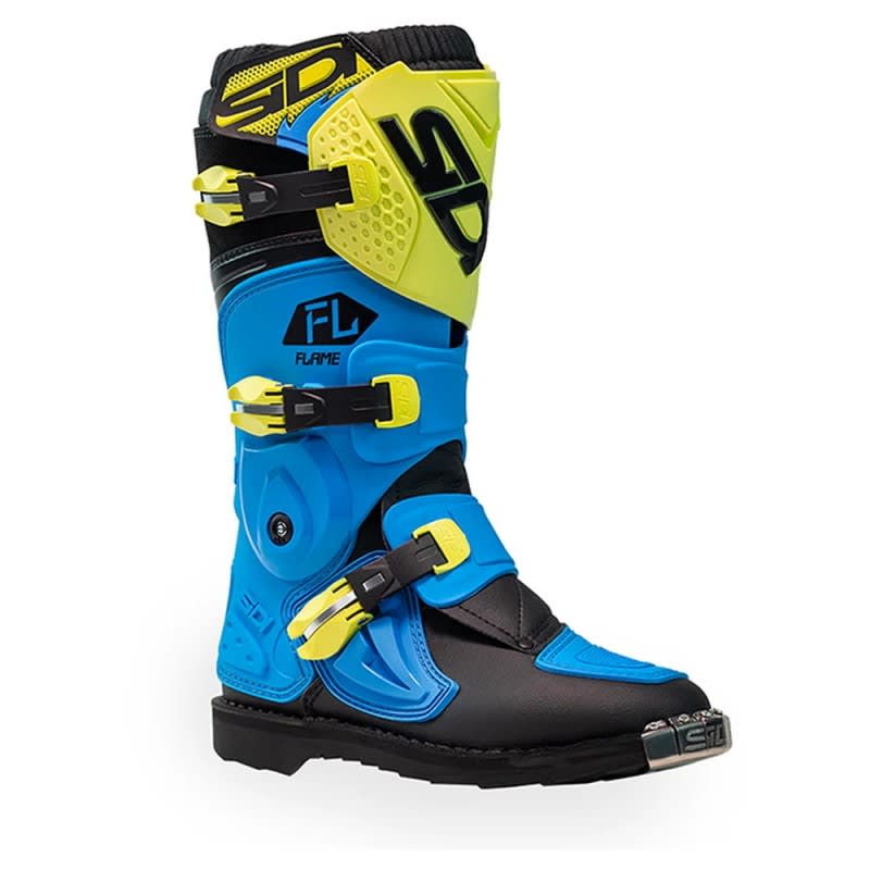 SIDI Flame Boots - Youth - Blue/Lime/Black