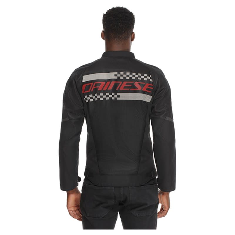 Dainese Herosphere Air Tex Jacket - Black/White/Red Stripes