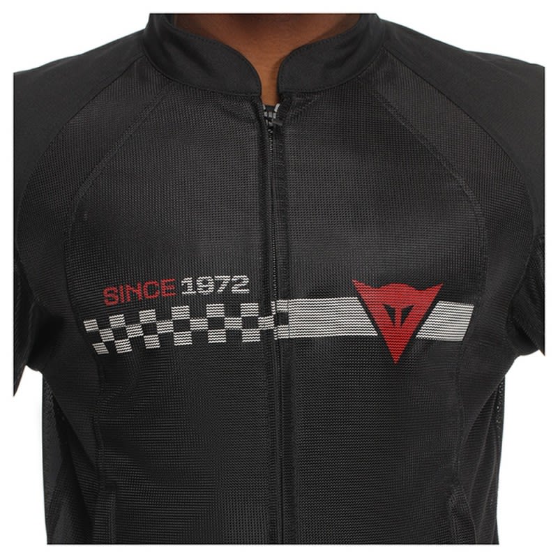 Dainese Herosphere Air Tex Jacket - Black/White/Red Stripes