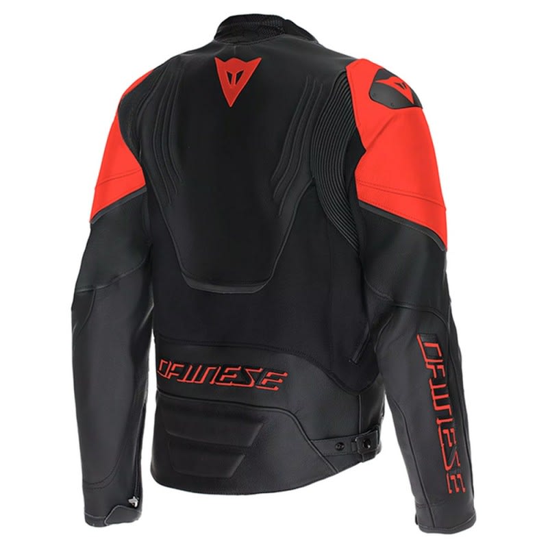 Dainese Racing 5 Jacket - Perforated Leather - Black/Fluoro Red