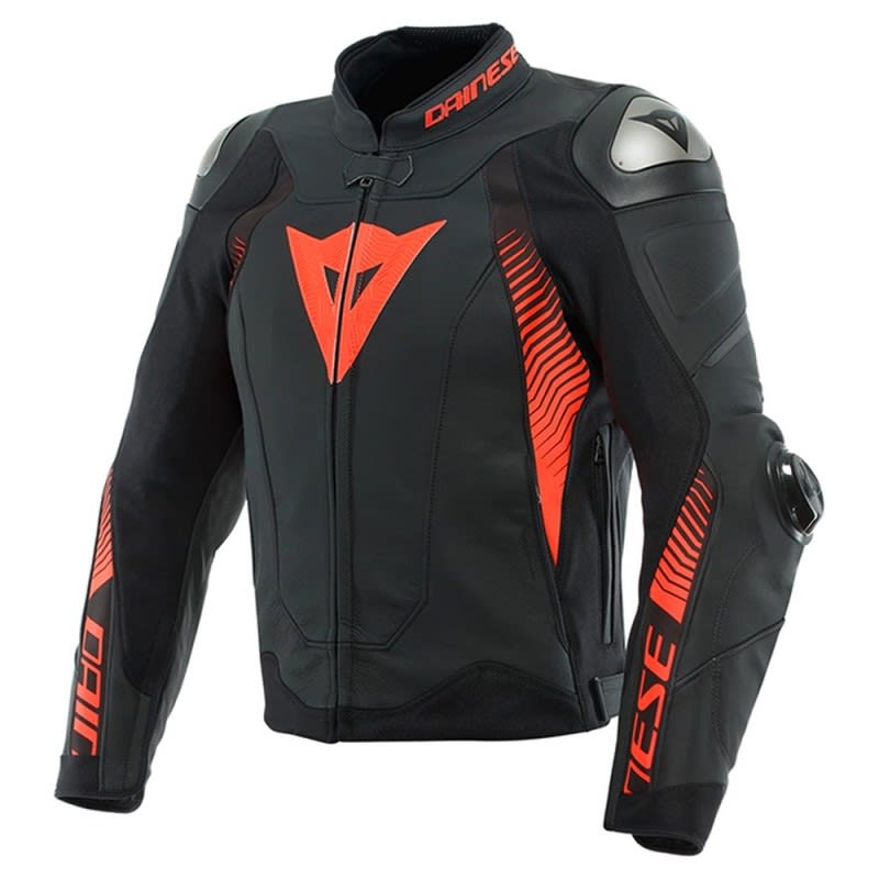 Dainese Super Speed 4 Leather Jacket - Mens - Black/Fluoro Red