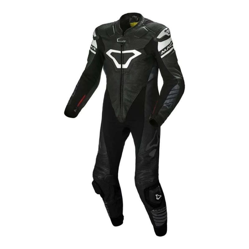 Macna Tracktix 1 Piece Suit - Black/White