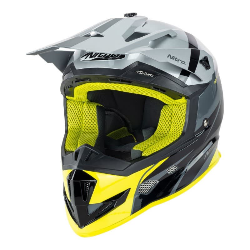 Nitro MX700 Recoil Gunmetal/Black/Silver/Fluro Yellow Helmet