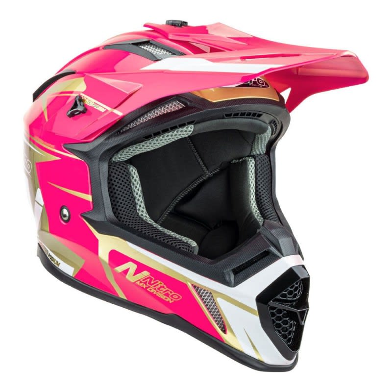 Nitro MX760 Pink/White/Gold Helmet