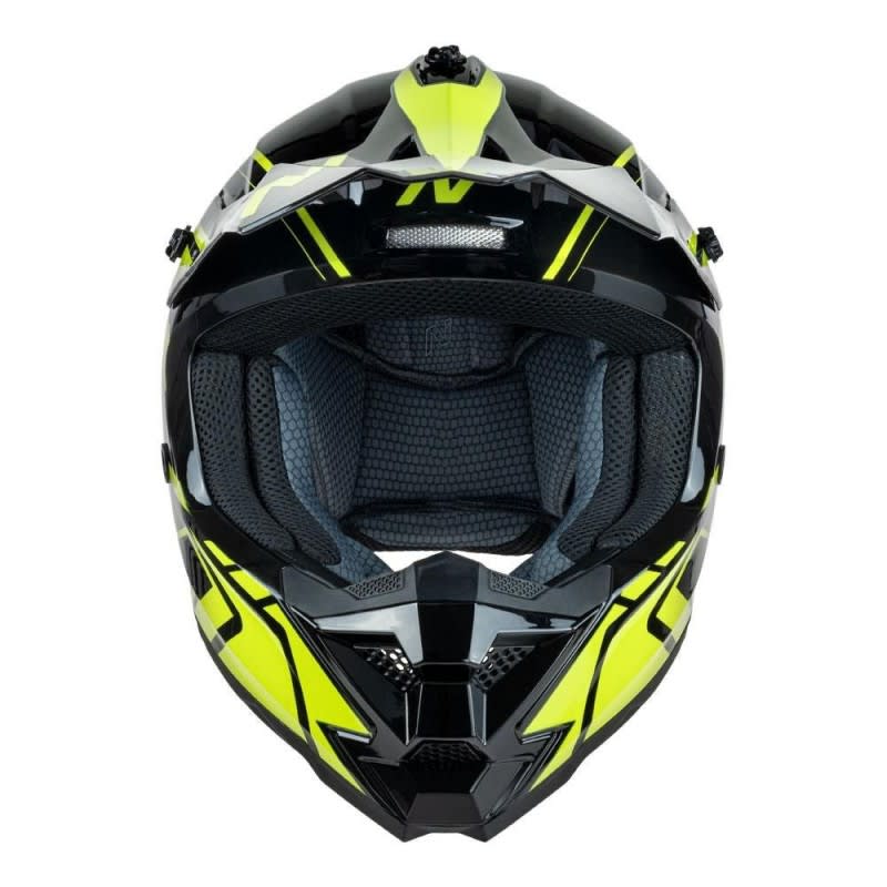 Nitro MX710 Shard II Gloss Fluro Yellow/Black Youth Helmet