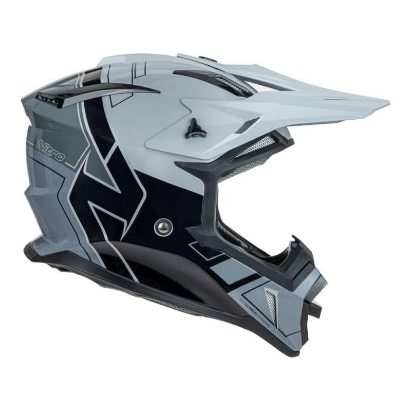 Nitro MX760 Hyper Gloss Silver/Grey/Black/Dark Grey Helmet