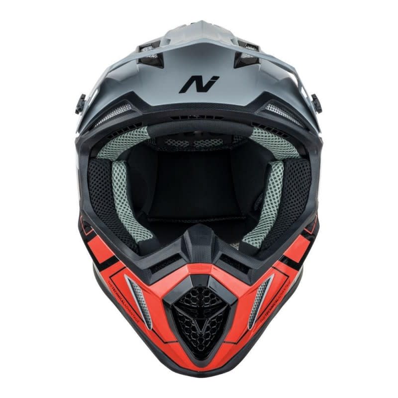 Nitro MX760 Hyper Gloss Silver/Grey/Black/Red Helmet