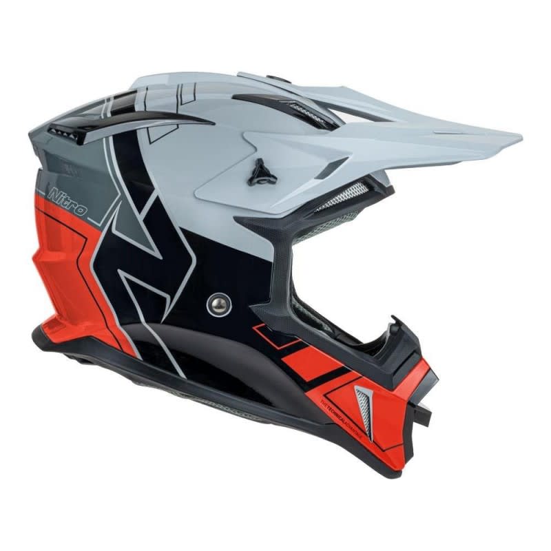 Nitro MX760 Hyper Gloss Silver/Grey/Black/Red Helmet
