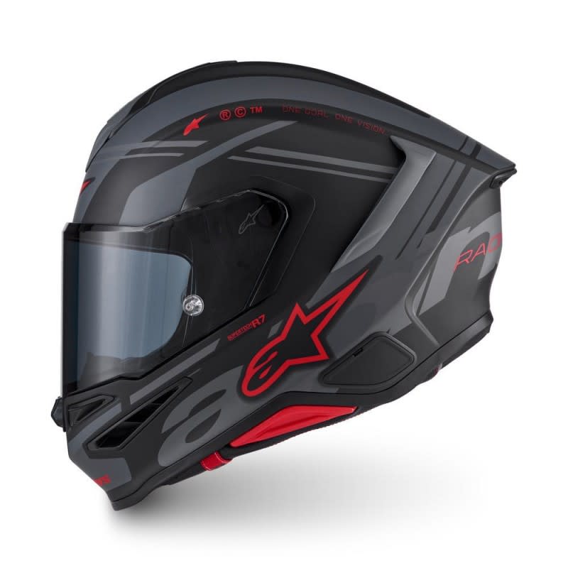 Alpinestars SR7 Acore Helmet - Black Gray Red Matt