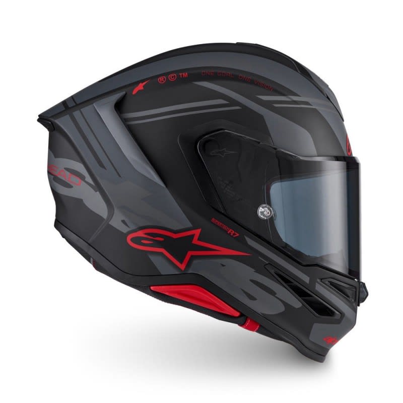 Alpinestars SR7 Acore Helmet - Black Gray Red Matt
