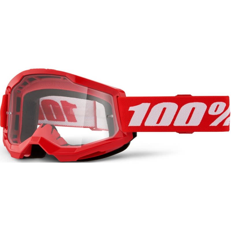 100% Strata 2 Goggle Red - Clear Lens