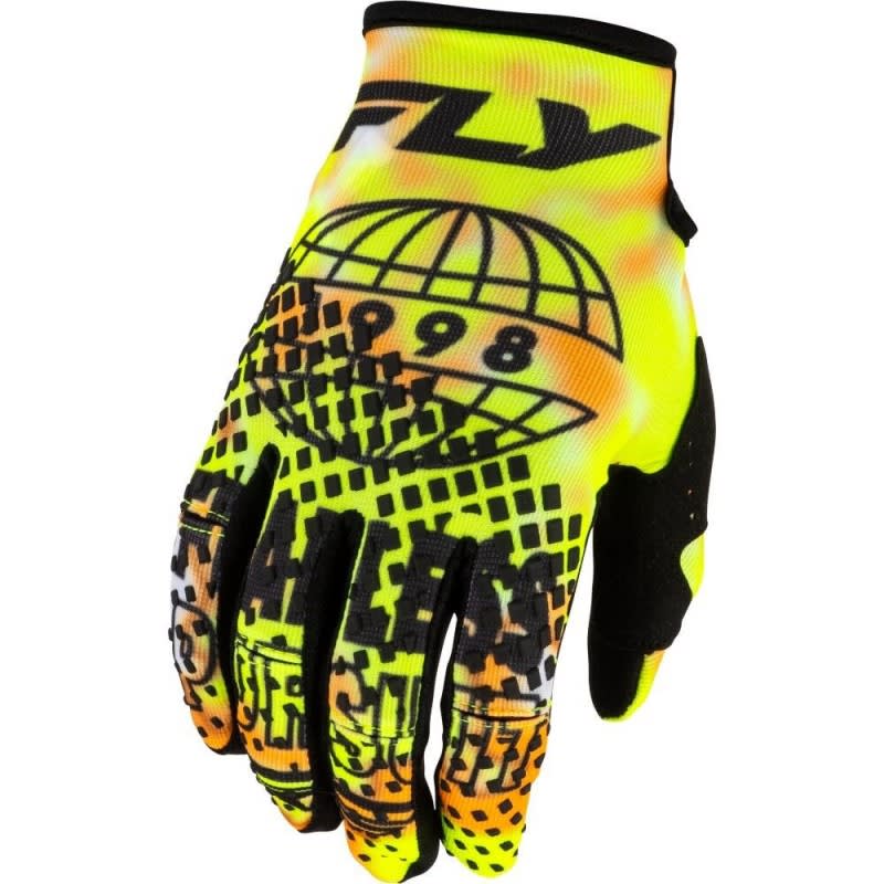 Fly Racing 2027 Kinetic Blur White/Hi Vis/Orange Gloves