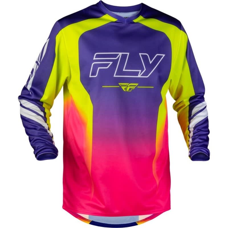 Fly Racing 2027 F-16 Raze Purple/Red/Yellow Kids Jersey