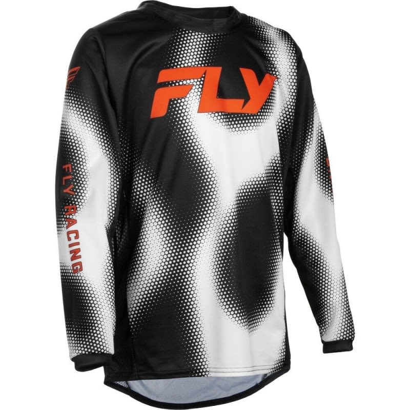 Fly Racing 2027 Kinetic Torch Black/White/Orange Kids Jersey