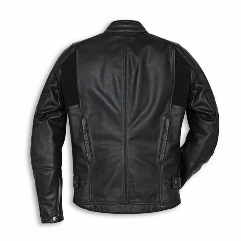 Ducati Rider Black Leather Jacket Mens Black