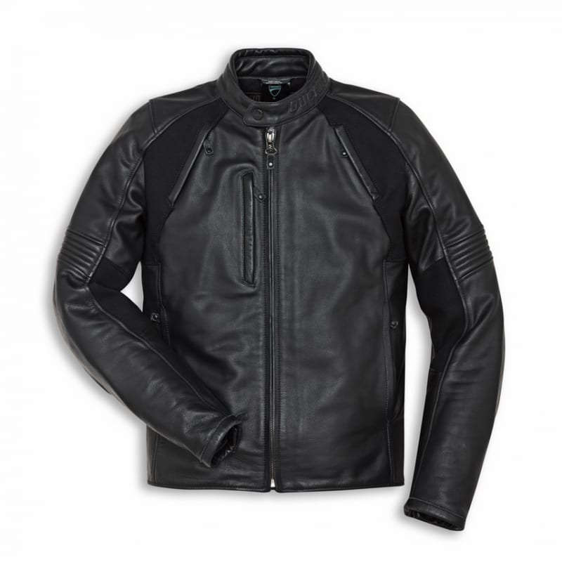 Ducati Rider Black Leather Jacket Mens Black