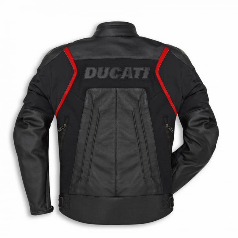 Ducati Fighter C1 Leather-Fabric Jacket Mens Black/Red