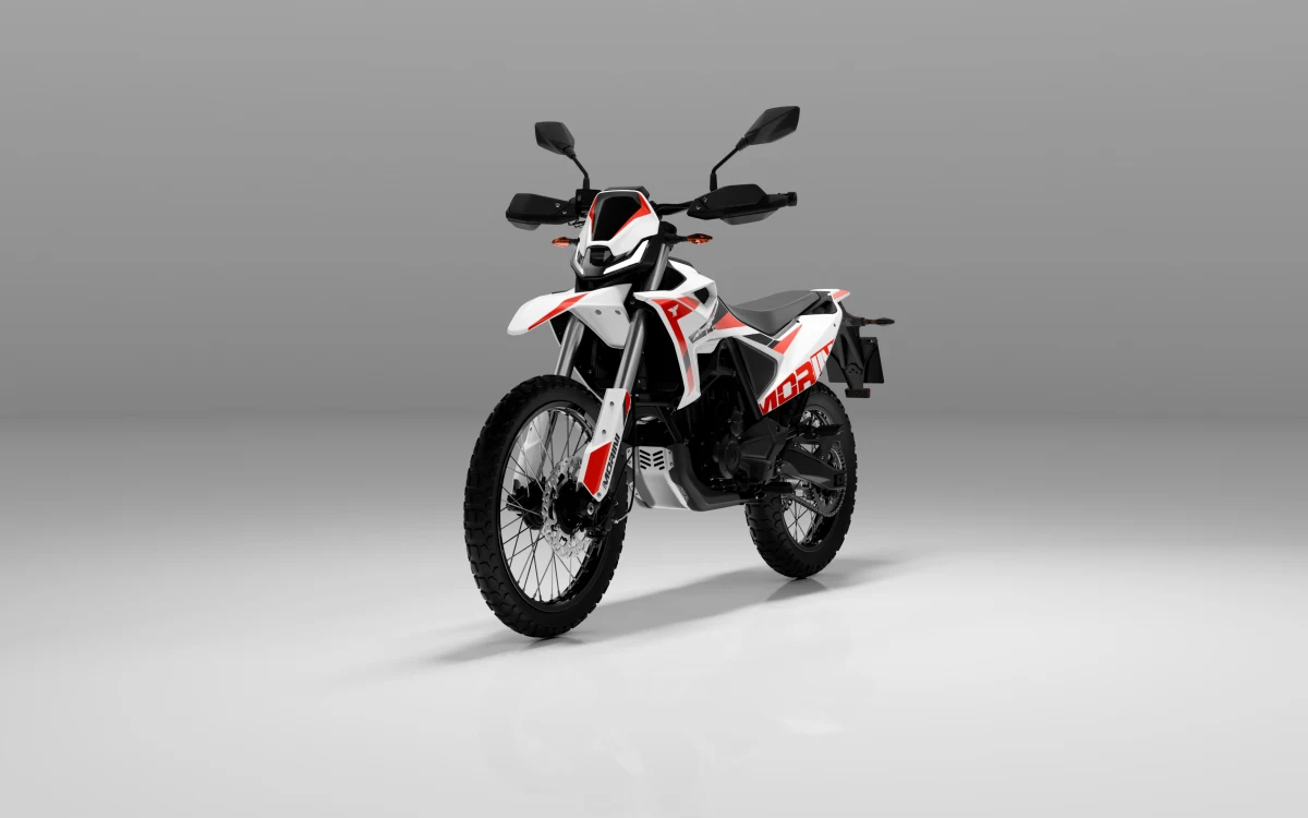 Schlanker Geländegänger mit ordentlich Bodenfreiheit: Moto Morini Kanguro 300 anno 2026.