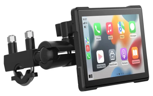 Die RAM-Mount-kompatible Lenkerhalterung ist ebenso dabei wie ein Batterie-Anschlusskabel.