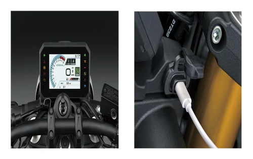 Auf eine Diagonale von 5 Zoll kommt das TFT-Farbdisplay der GSX-Modelle.