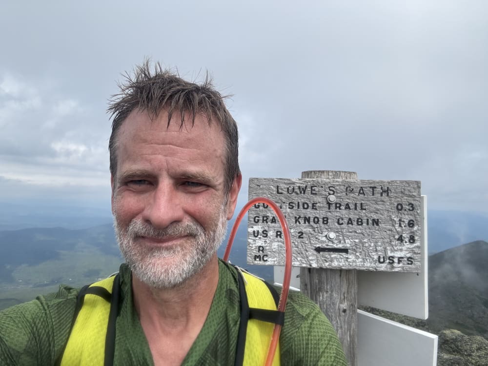 Scott atop Mount Adams (this was part of a longer run for him)