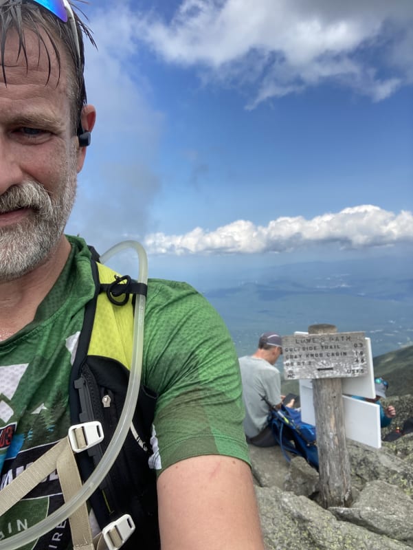 Scott atop Mount Adams (this was part of a longer run for him)