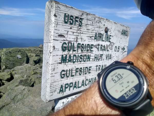 David finishing atop Mount Adams