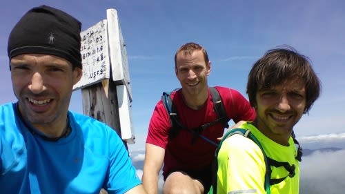 Jeff, Kevin, and Andy at the Summit Sign