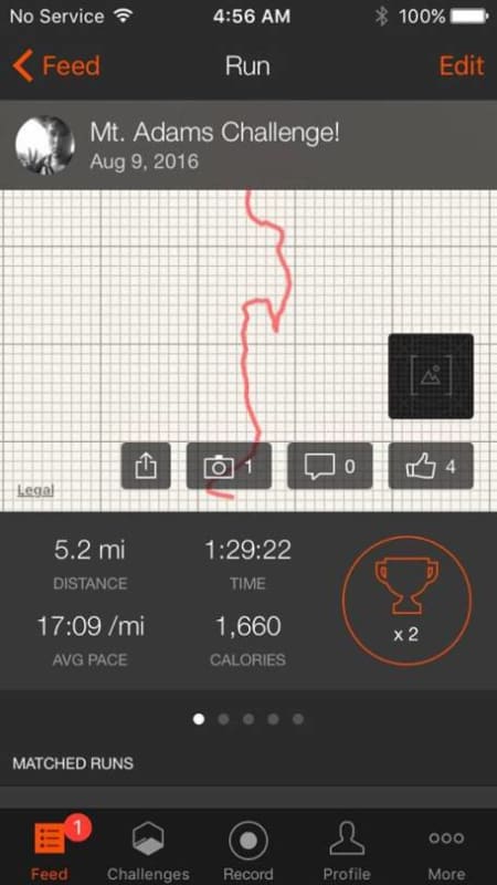 Screenshot of John Paul's Strava