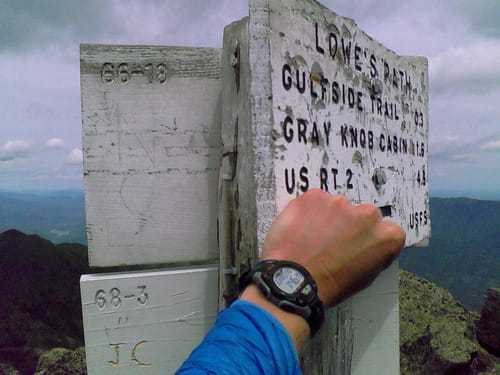 Jess's Watch at the Summit Sign