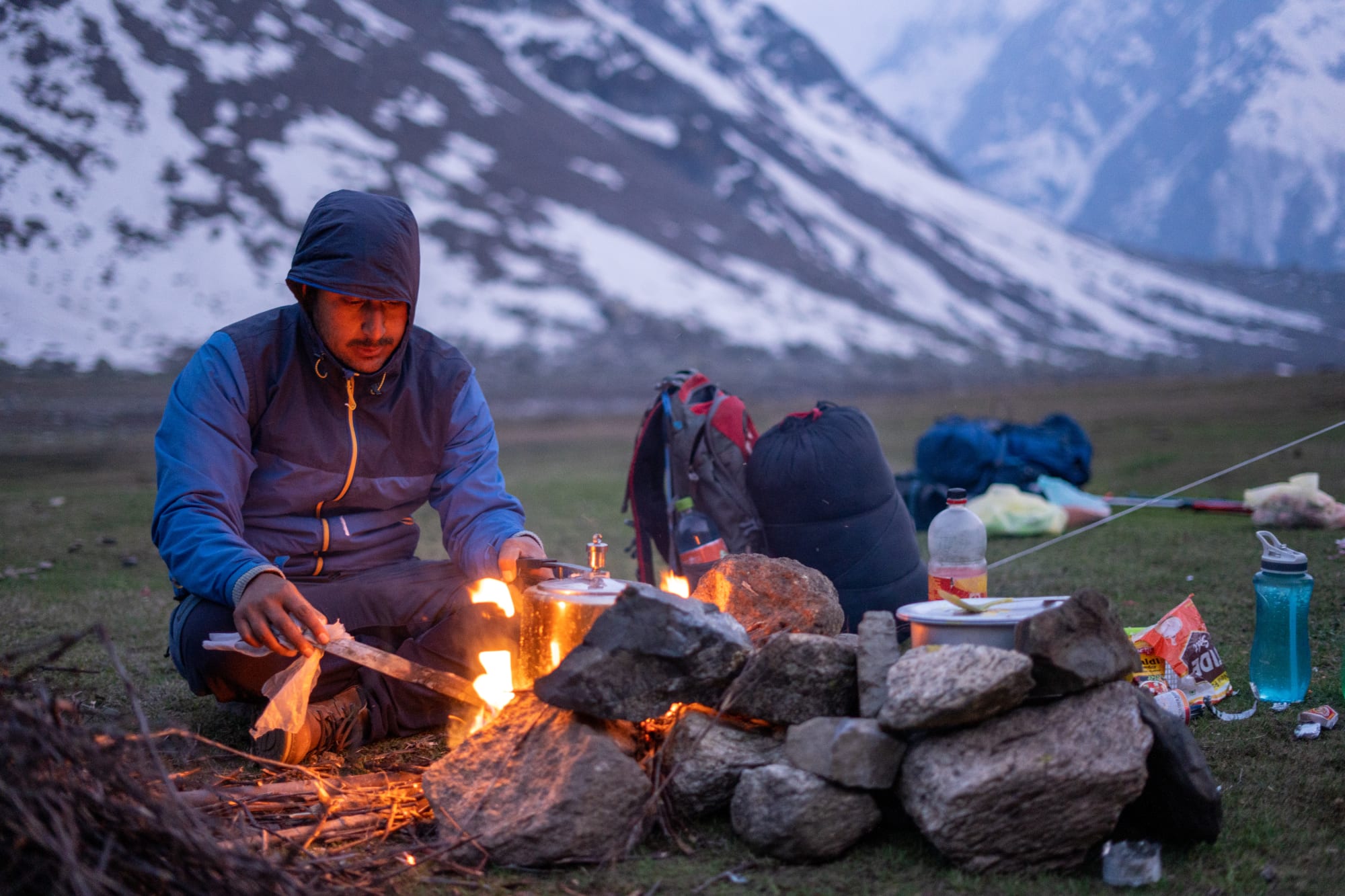 Outdoor cooking at Kara lake