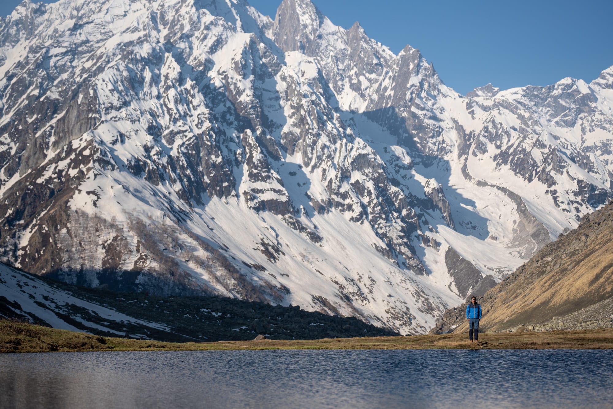 Kara lake with a person standing next to the lake