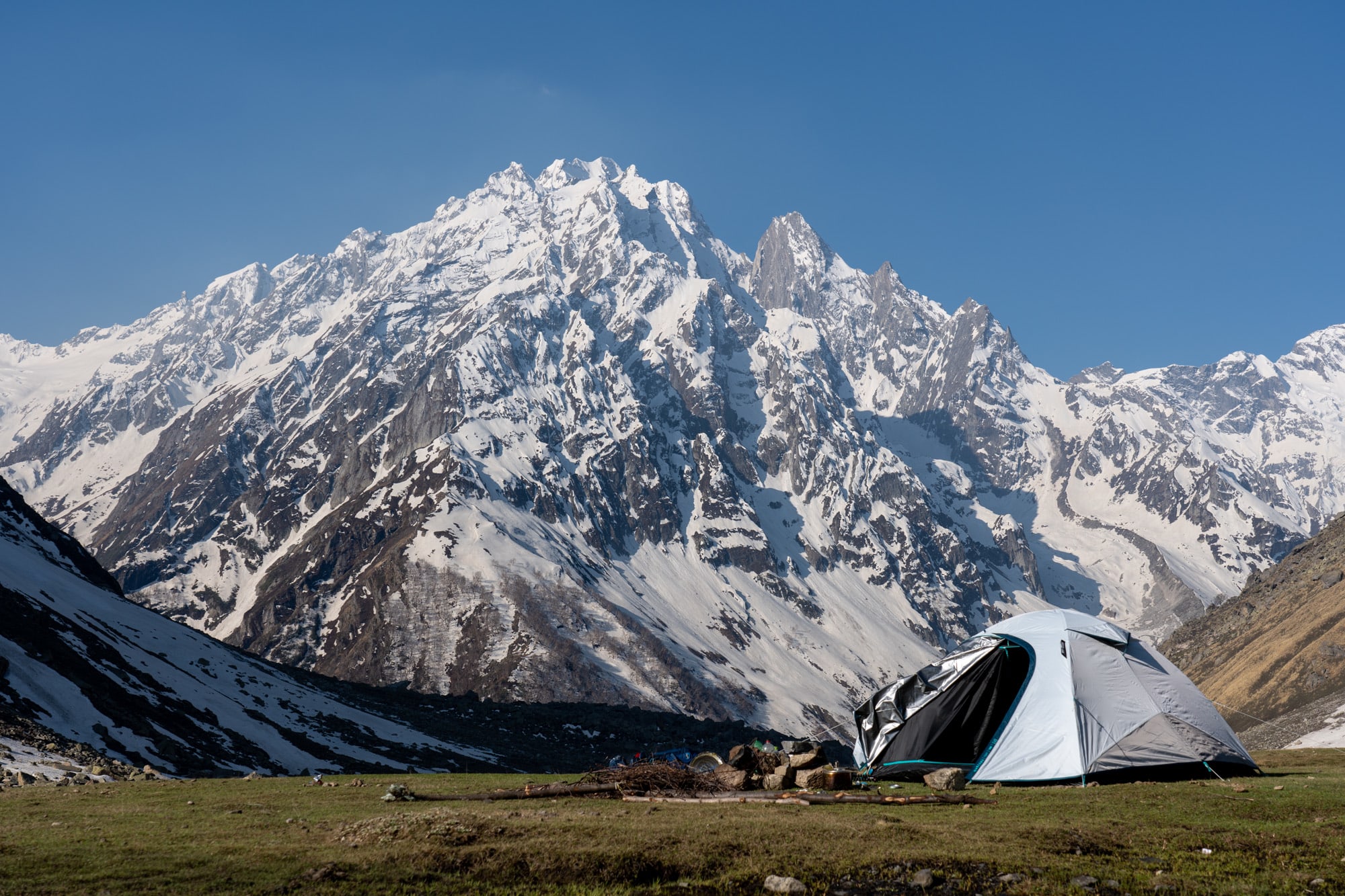 Camping at kara lake with beatuiful view to a mountain