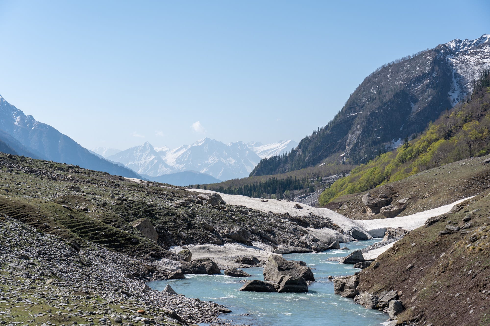 River flowing through Bhaba valley, Kinnaur, Himachal Pradesh (India)