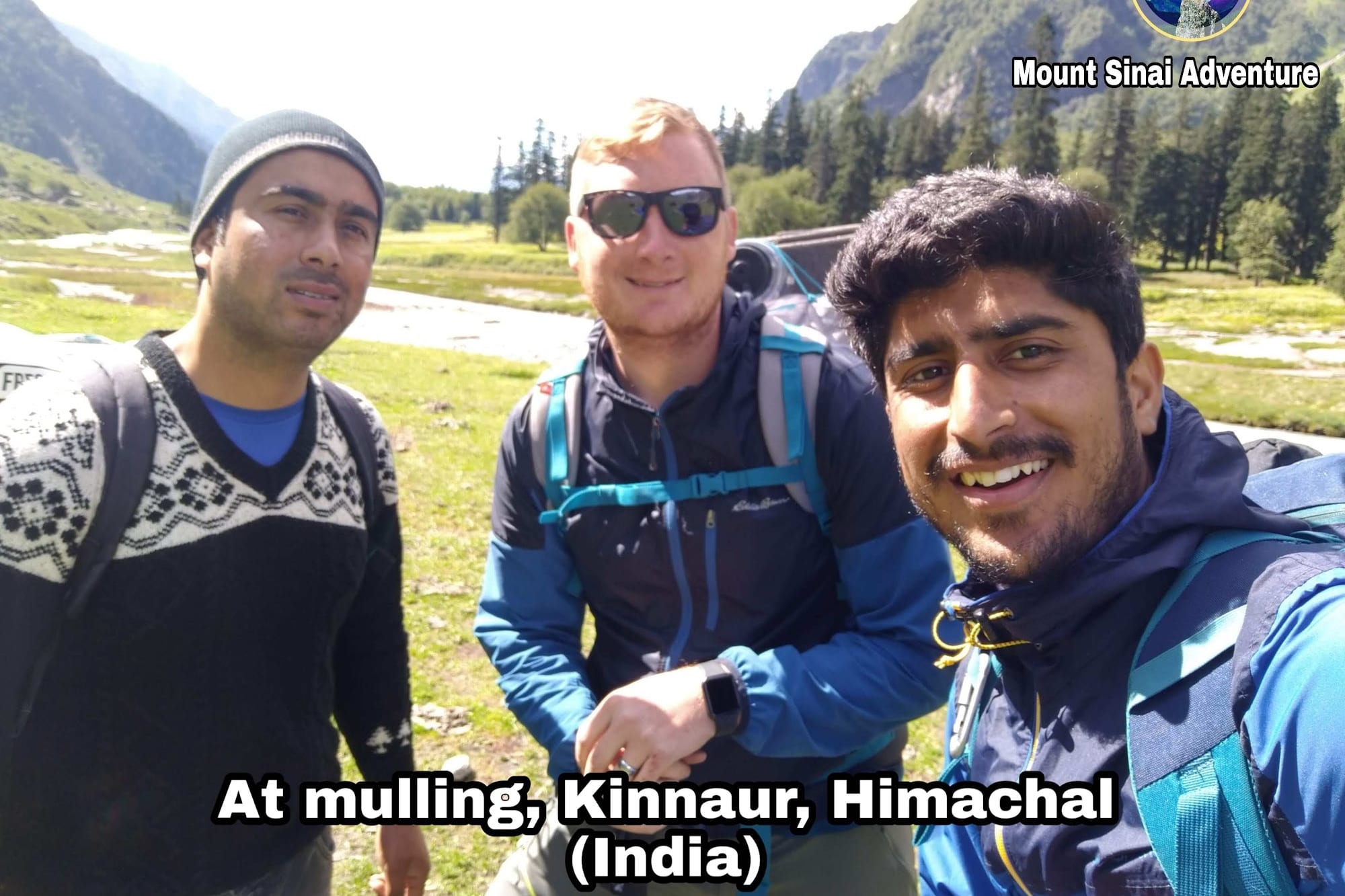 selfie of 3 people at Mulling, Kinnaur, Himachal Pradesh (India)