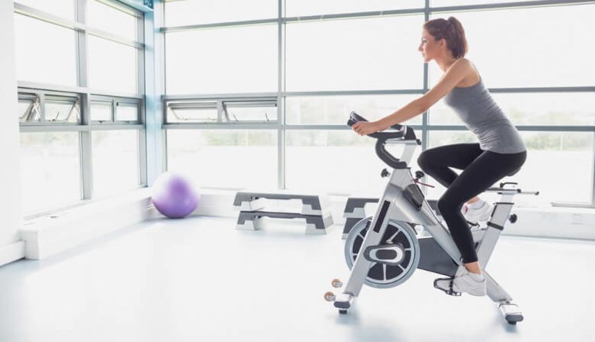 cycling on a stationary bike