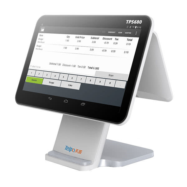 Android POS Cash Register TPS680 5th Generation with customer display