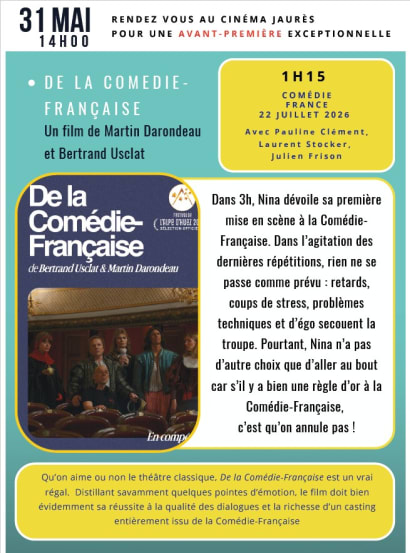 Rencontres de Cinémaginaire : De la Comédie-Française Cinéma Jaurès Argeles sur Mer dimanche 31 mai à 14h