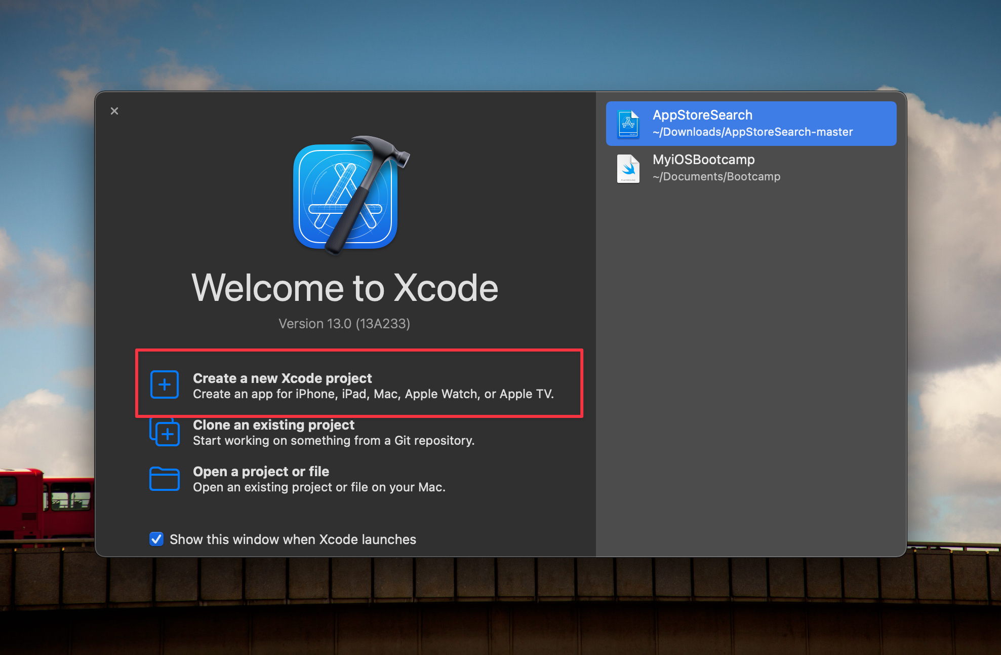 New Xcode project