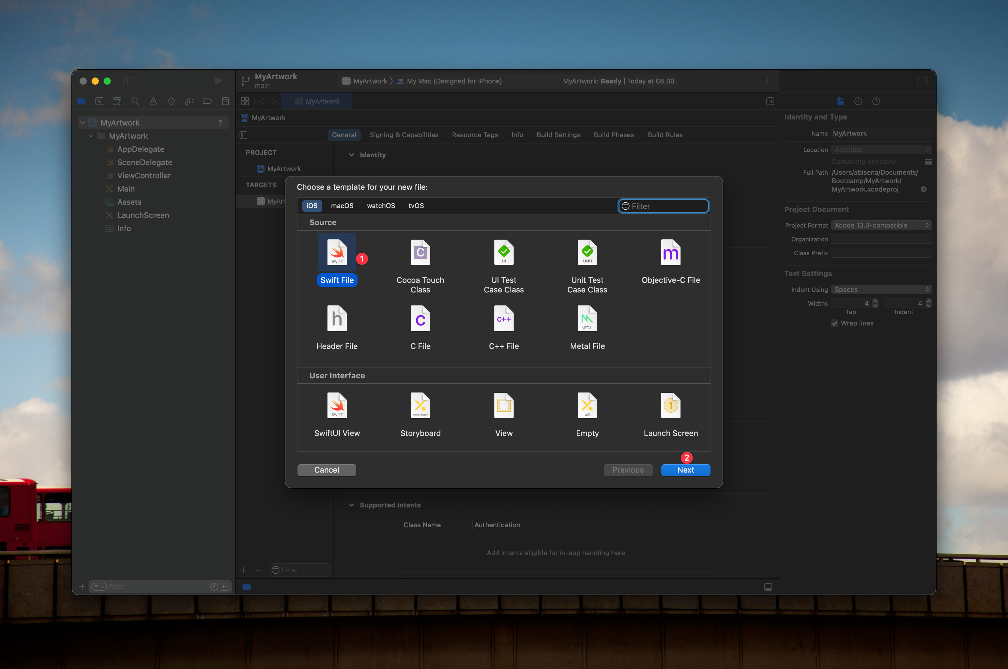 Swift template file