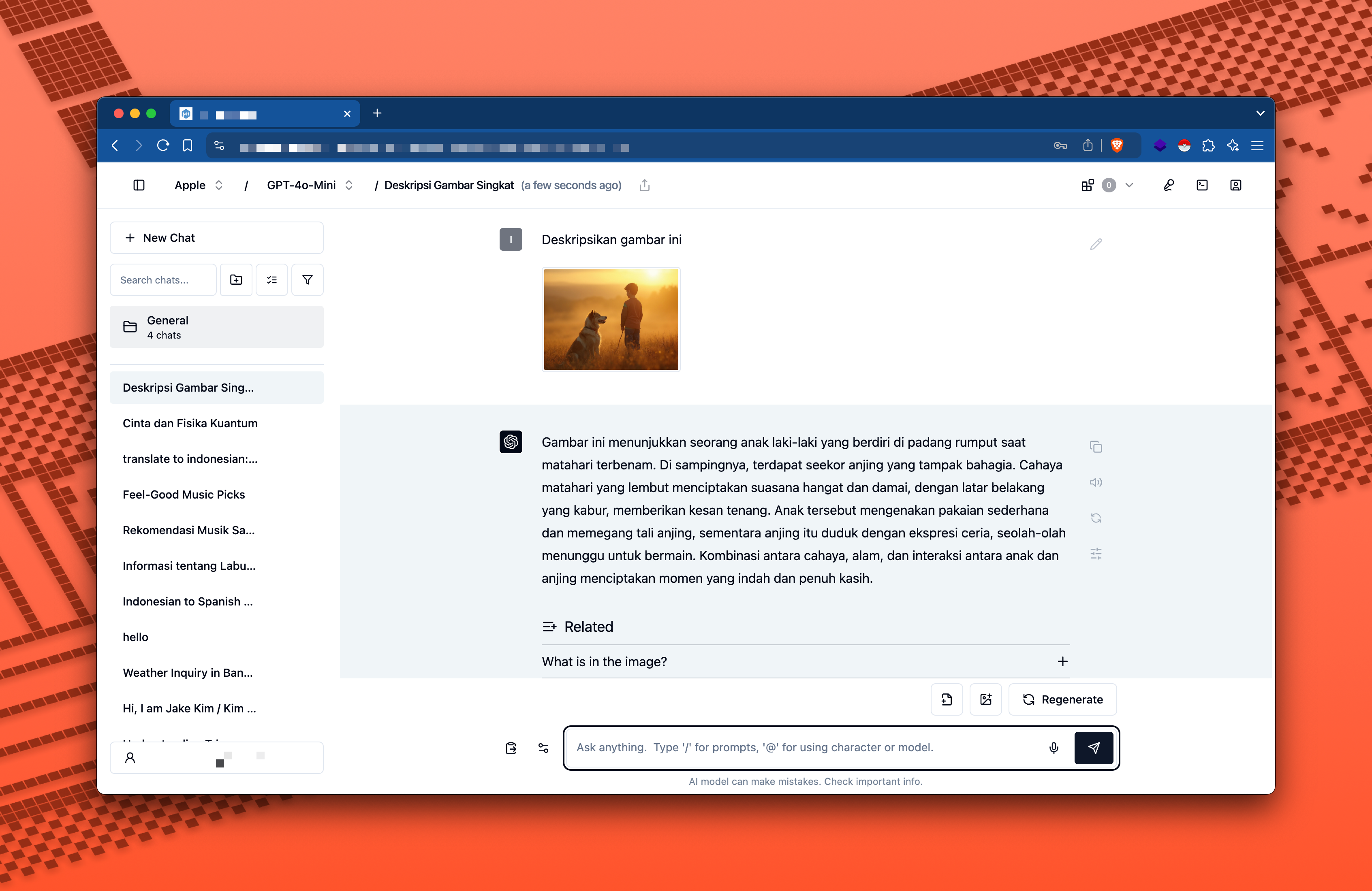 Results chat with image