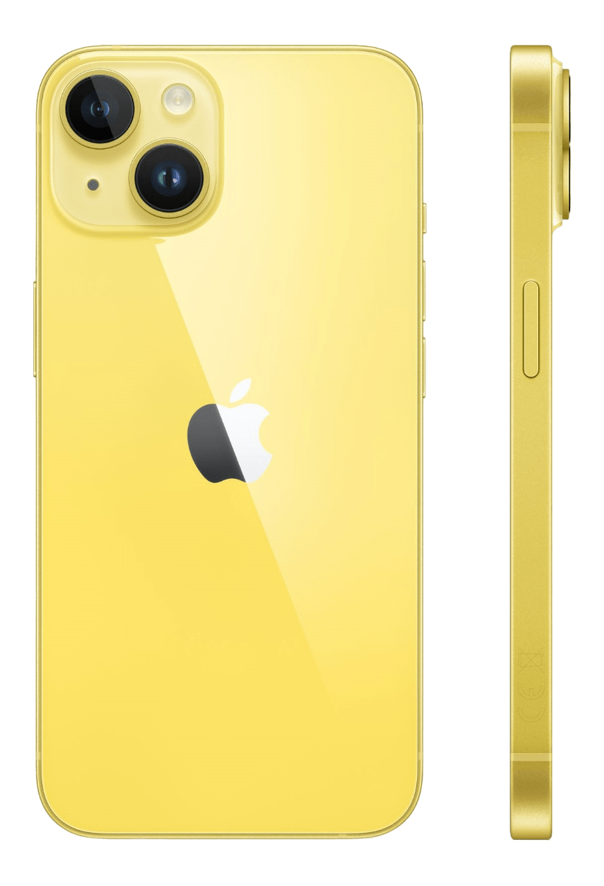  apple iphone 14 yellow side 