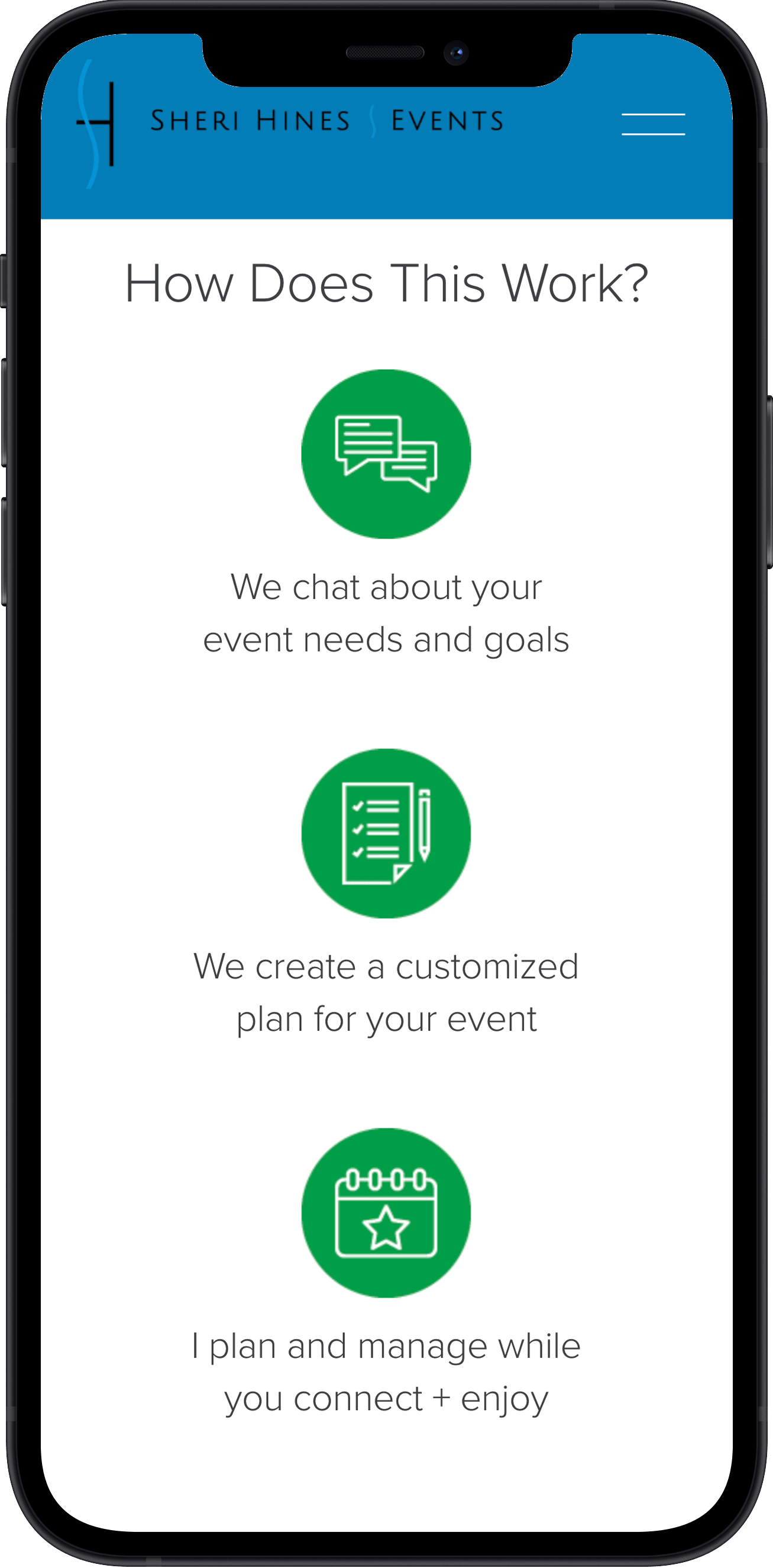 Sheri Hines Events Screen