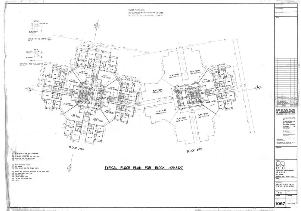 Typical floor plan, Kornhill Blocks J(21) & (22), Kornhill Development