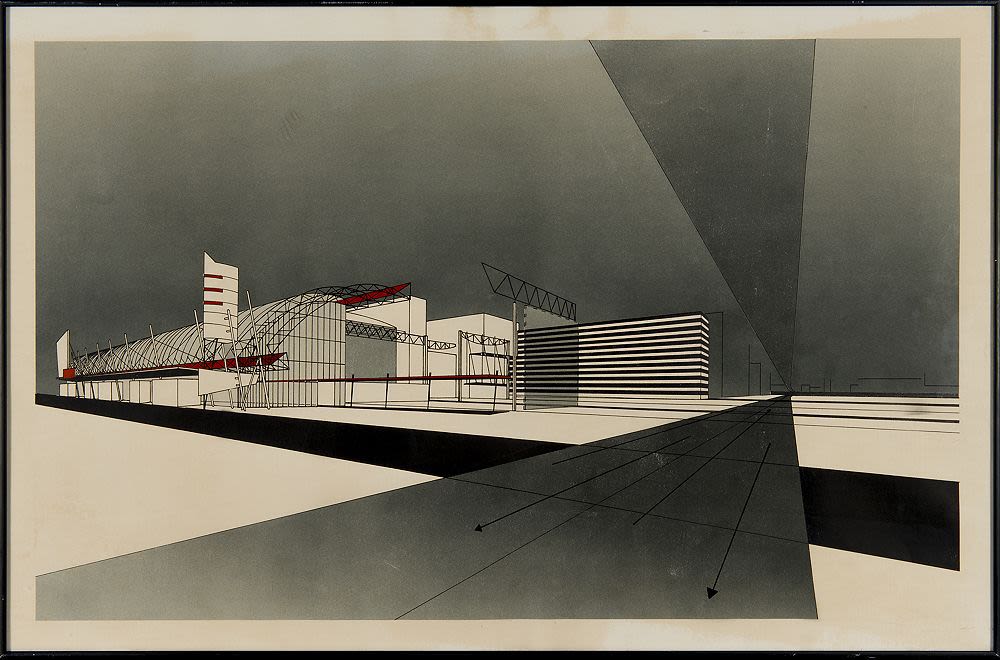 Exterior perspective drawing, international competition for the