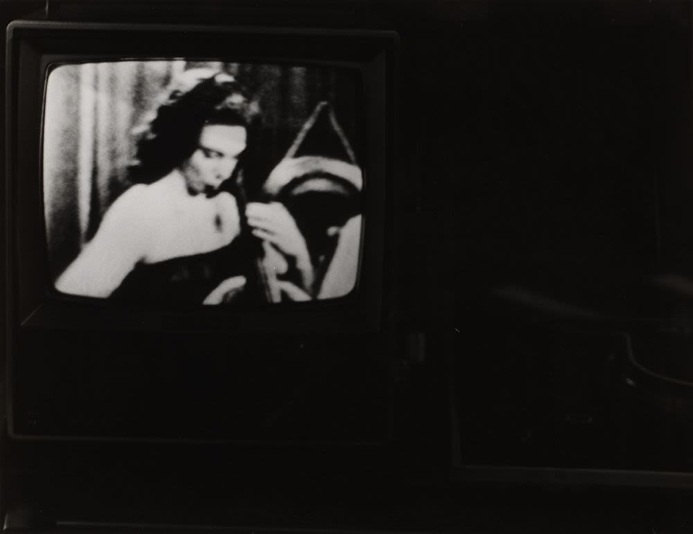 Photograph, Charlotte Moorman in Nam June Paik's Videotape Cut