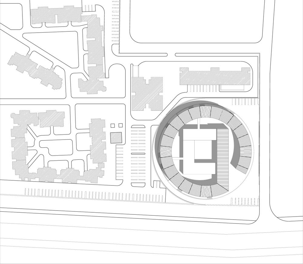 Site plan, Tulou Collective Housing (2005–2008), Nanhai, China ([2005 ...