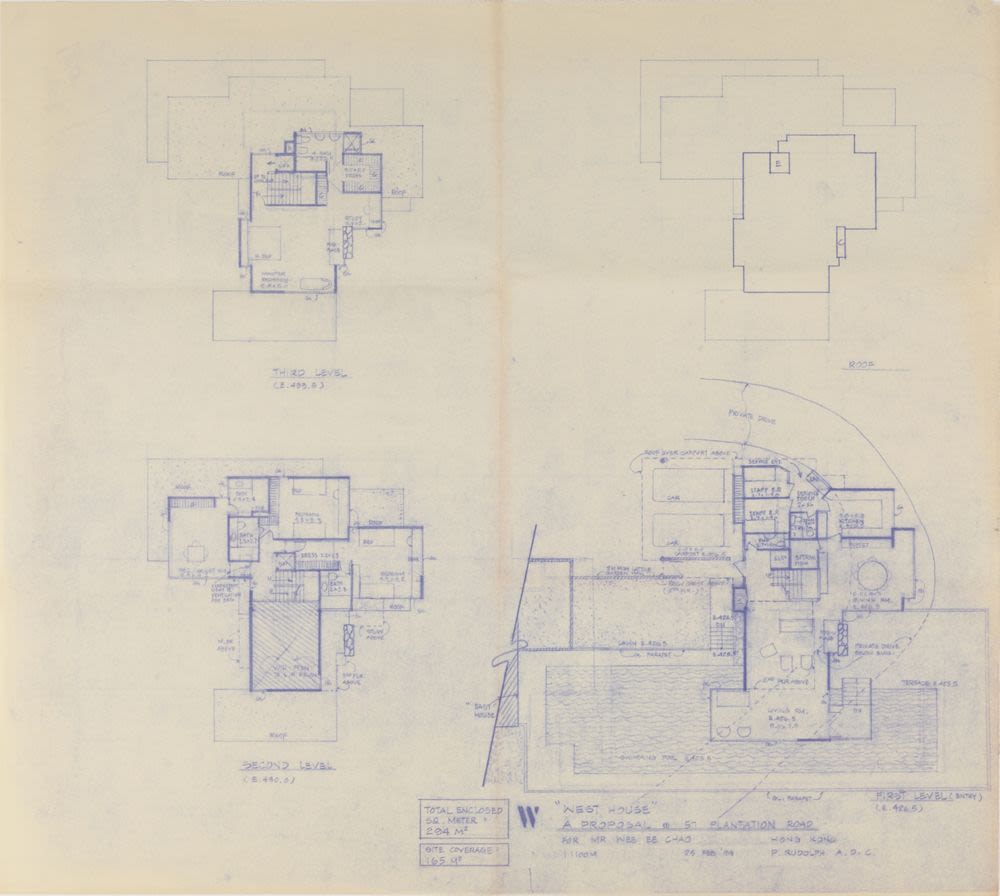 Floor plans, 'West House', proposed residence for Wee Ee Chao ...