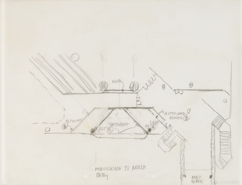 Sketch, layout plan, north entry and modification of skylight/glass ...
