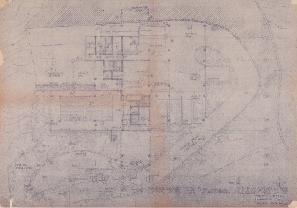 Site plan, parking level, proposed residence for Wee Ee Chao ...